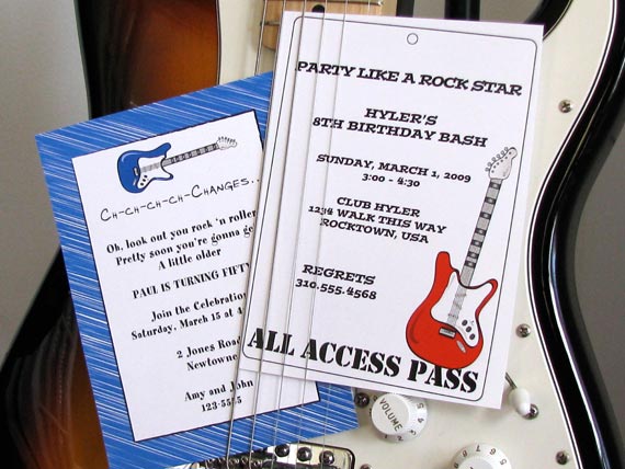 Rock Star Party Invitations Rockstar